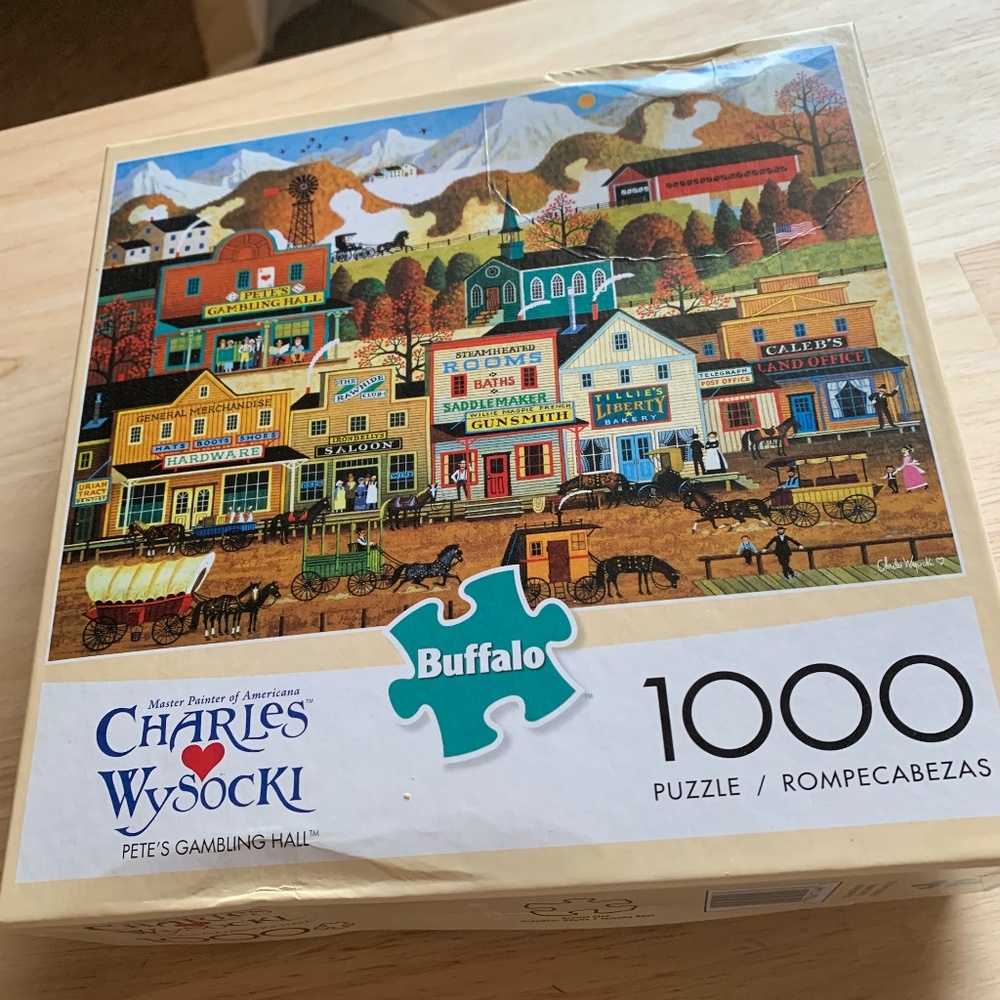 Charles Wysocki Pete’s Gambling Hall 1000-Piece Puzzle – Complete